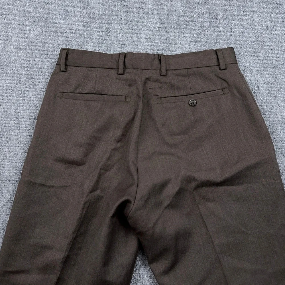 Vintage Banana Republic Dress Pants Men's 31x30 Brown 100% Wool Flat Front Prep